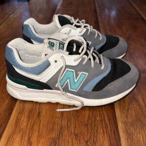 New Balance Kids' Black, Gray, and Blue Sneakers